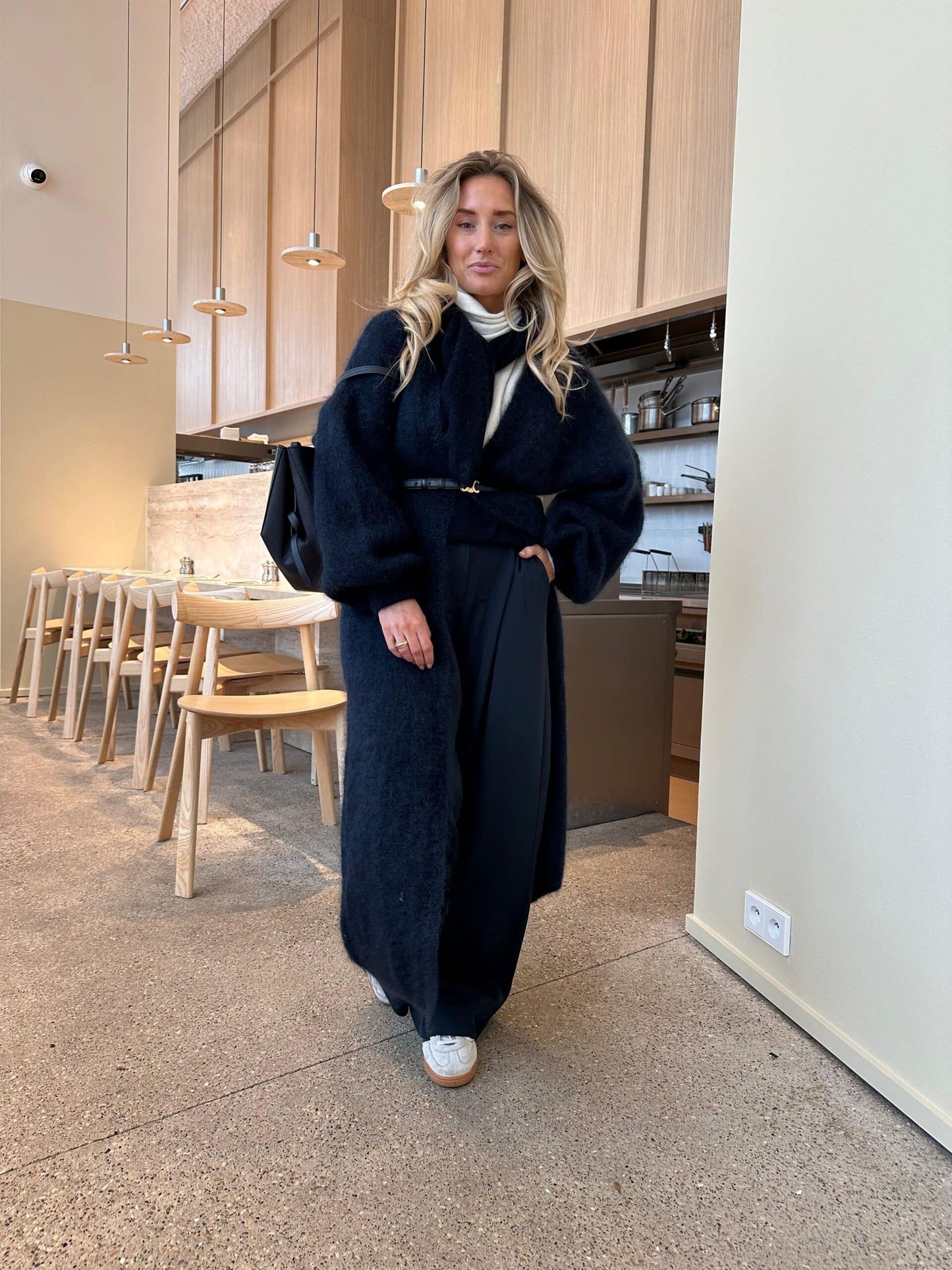 Cardigan long mohair navy