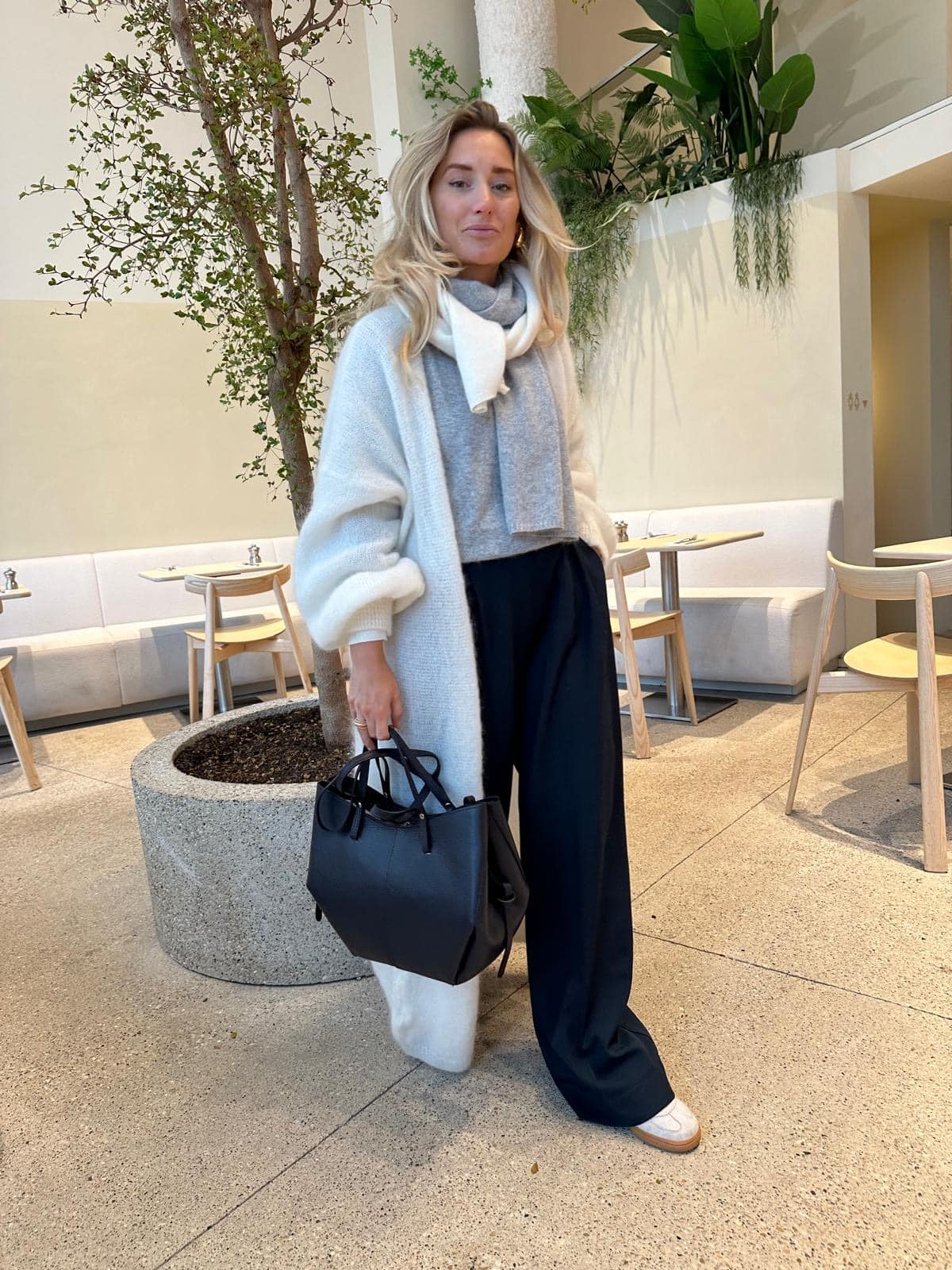 Cardigan long mohair white